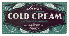 Load image into Gallery viewer, Vintage, Unused, French Art Deco COLD CREAM Perfumed with Lavender Soap Box Label SET