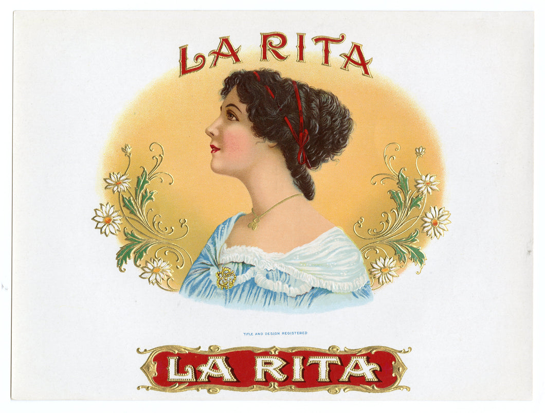 Antique, Unused LA RITA Brand Cigar, Tobacco Crate Label SET