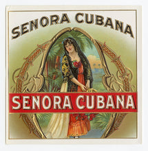 Load image into Gallery viewer, Antique, Unused SENORA CUBANA Brand Cigar, Tobacco Caddy Crate Label SET of Two