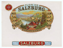 Load image into Gallery viewer, Antique, Unused FLOR DE SALZBURG Cigar, Tobacco Caddy Crate Label SET