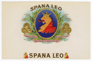 Antique, Unused SPANA LEO Brand Cigar, Tobacco Caddy Crate Label SET OF 4