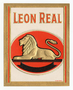 Antique, Unused LEON REAL Brand Cigar, Caddy Crate Label SET of Three