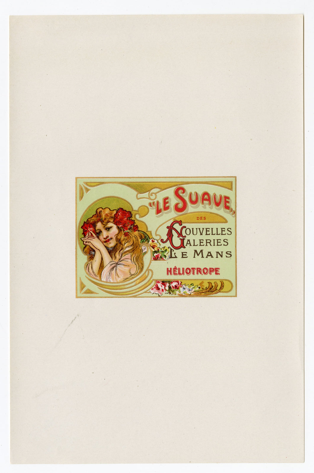 Antique, Unused, French LE SUAVE Brand Soap Box Label, Small