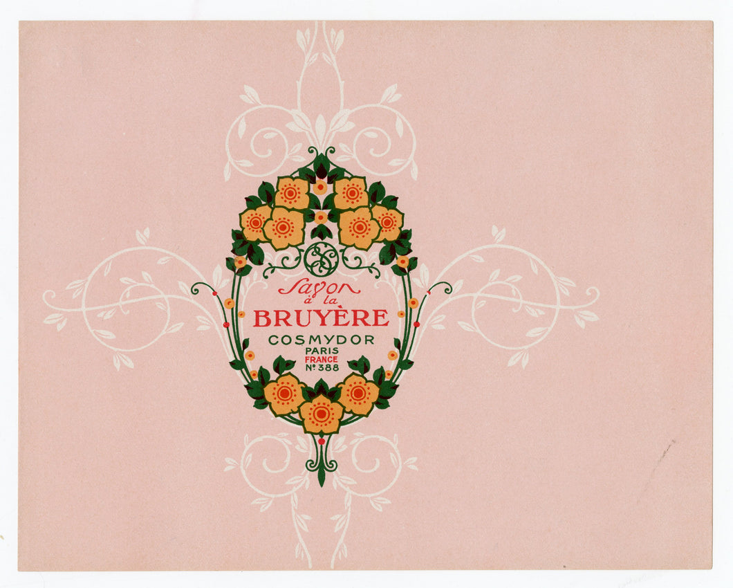 Vintage, Unused, French Art Deco SAVON A LA BRUYERE Soap Box Label