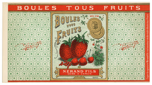 Vintage, Unused, French Canned Strawberry Fruit Label 