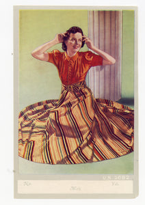 Vintage, Unused 1930's Fashion Fabric Label