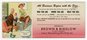 Vintage, Unused BROWN & BIGELOW ADVERTISING FIRM Promotional Blotter || St. Paul, Minn.