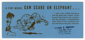 Vintage, Unused Standard Accident Insurance Co. of Denver Blotter, Elephant & Mouse
