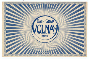 Vintage, Unused, French Art Deco VOLNAY Bath Soap Box Label, Paris
