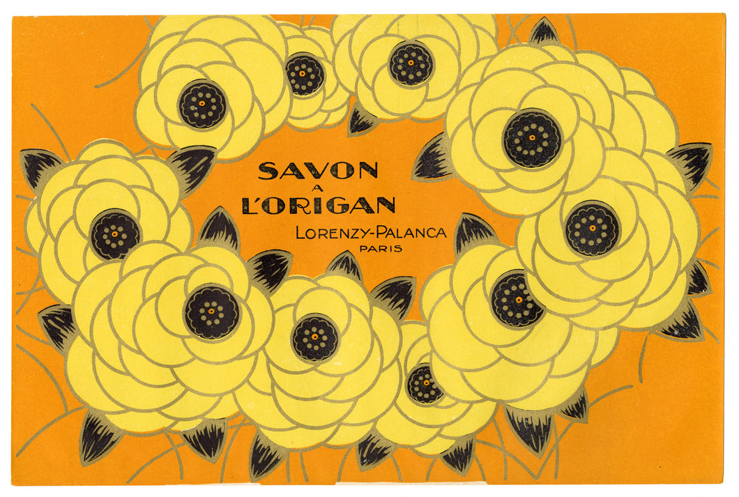 Vintage, Unused, French Art Deco SAVON A L'ORIGAN Small Soap Box Label