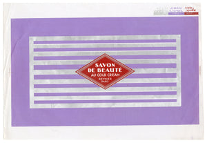 Vintage, Unused, French Art Deco SAVON DE BEAUTE Cold Cream Box Label, Uncut