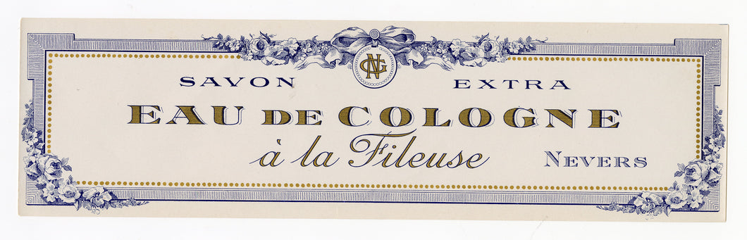Vintage, Unused, French Art Deco EAU DE COLOGNE A LA FILEUSE Soap Box Label