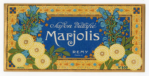 Antique, Unused, French Art Deco MARJOLIS Soap Box Label, REMY