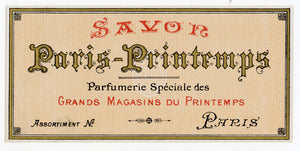 Vintage, Unused, French, Art Deco PARIS-PRINTEMPS Soap Box Label Set of Two
