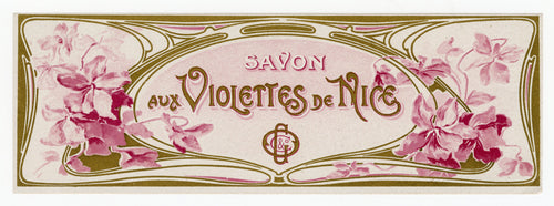 Vintage, Unused, French Art Deco VIOLETTES DE NICE Soap Box Label 