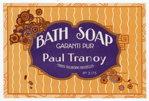 Vintage, Unused, French Art Deco PAUL TRANOY BATH SOAP Box Label A