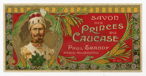Vintage, Unused, French PRINCE DU CAUCASE Soap Box Label 