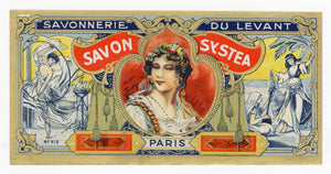 Vintage, Unused, French Art Deco SAVON SYSTEA Brand Soap Box Label