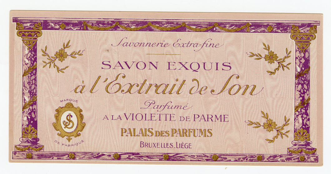 Vintage, Unused, French Art Deco A L'EXTRAIT DE SON Soap Box Label