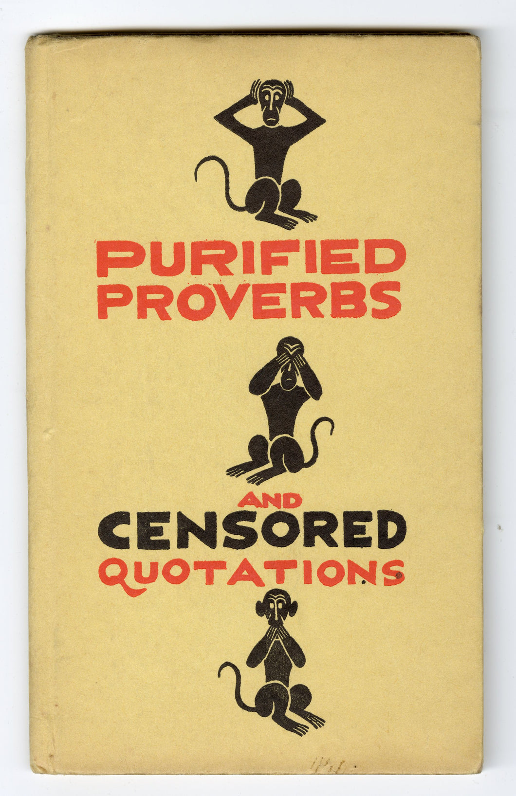 1930 Vintage PURIFIED PROVERBS & CENSORED QUOTATIONS, Novelty, Naughty Joke Book