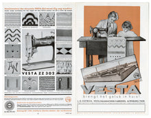 Load image into Gallery viewer, Vintage 1920s-1930s Dutch VESTA SEWING MACHINE Fold Out Eight Page Advertisement Brochure