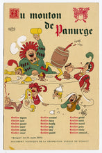 Load image into Gallery viewer, Vintage 1952 Raunchy French AU MOUTON DE PANURGE Albert DUBOUT Illustrated Supper Club Menu