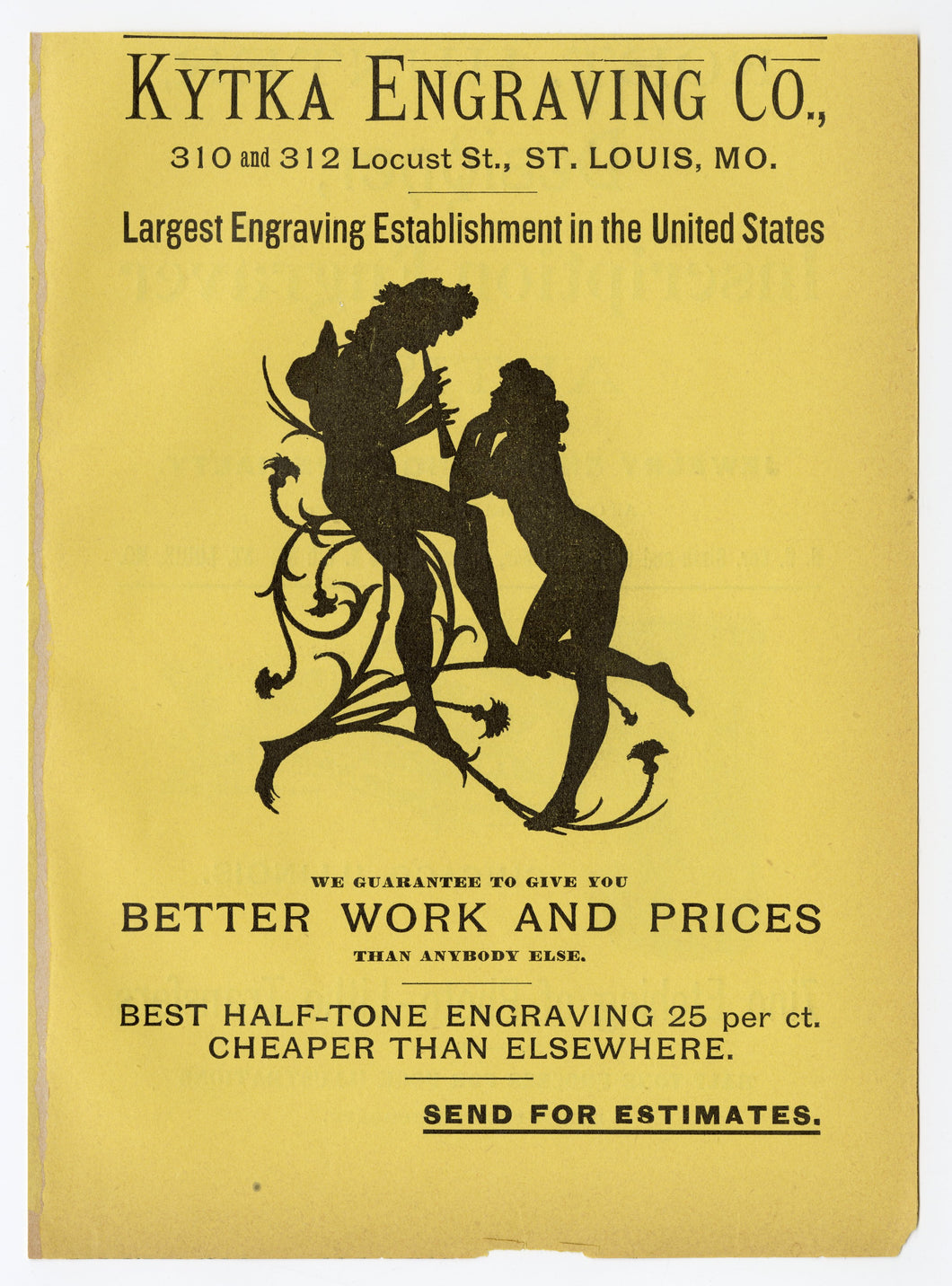 Antique KYTAKA ENGRAVING CO. Printer's Advertisement || St. Louis, Mo.