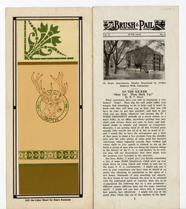 1918 Antique BRUSH & PAIL Promotional Paint Booklet, ALABASTINE Co., WWI America