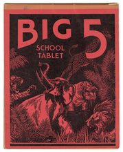 Load image into Gallery viewer, 1930&#39;s-1940&#39;s BIG 5 Jungle Animal Themed Children&#39;s School Tablet, Used
