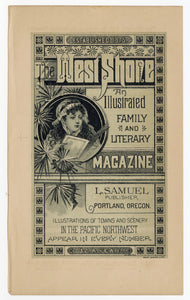 Antique Victorian WEST SHORE LITERARY MAGAZINE Double-Sided Advertisement