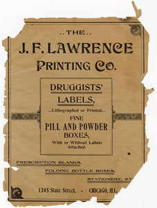 1899 J.F. Lawrence Druggists' Full Pharmacy Label Catalog DIGITAL DOWNLOAD ONLY