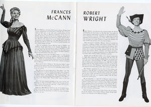 Vintage 1950s KISS ME KATE Theater Bill, Program, Francis McCann, Robert Wright, Cole Porter\