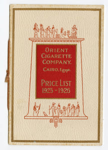 1925 ORIENT CIGARETTE CO. Illustrated Price List Booklet, Egyptian Revival, Cairo, Egypt