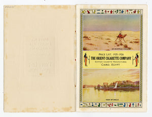 1925 ORIENT CIGARETTE CO. Illustrated Price List Booklet, Egyptian Revival, Cairo, Egypt