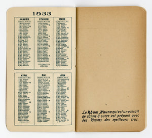 1933 Unused French RHUM NAURA Advertising Notebook, Art Deco, Alcohol, Rum