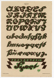 1930's Art Deco Farbige Alphabete Plate 27, Lettering, Typography, Graphic Design