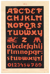 1930's Art Deco Farbige Alphabete Plate 10, Lettering, Typography, Graphic Design