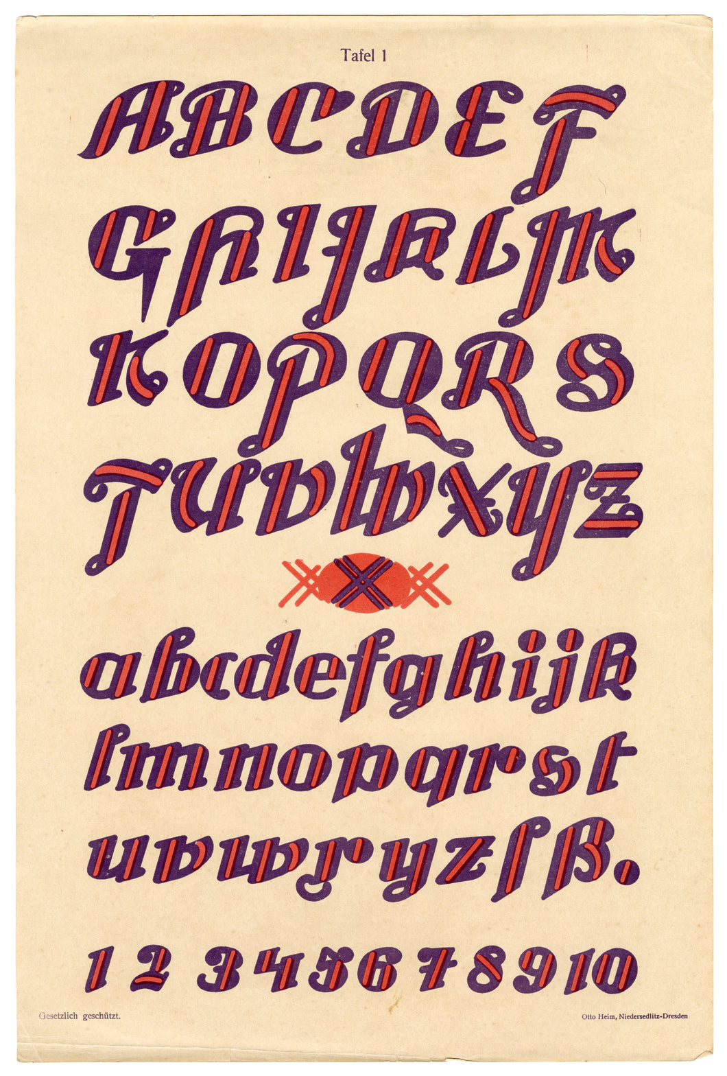 1930's Art Deco Farbige Alphabete Plate 1, Lettering, Typography, Graphic Design