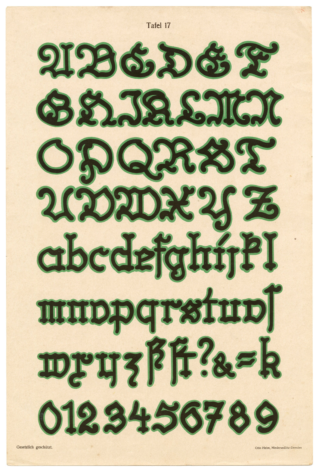 1930's Art Deco Farbige Alphabete Plate 17, Lettering, Typography, Graphic Design