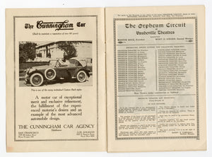 1920's Antique ORPHEUM CIRCUIT Theater News & Program, San Francisco, Local Ads