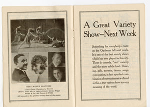 1920's Antique ORPHEUM CIRCUIT Theater News & Program, San Francisco, Local Ads