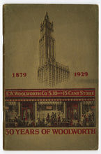 Load image into Gallery viewer, 1929 Antique 50 YEARS OF WOOLWORTH Promotional Booklet, Vintage Fashion, Household