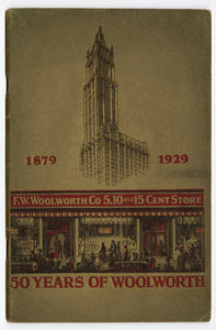 1929 Antique 50 YEARS OF WOOLWORTH Promotional Booklet, Vintage Fashion, Household