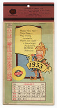 Load image into Gallery viewer, 1933 Vintage READING ANTHRACITE Full Promotional Calendar, Jester Design