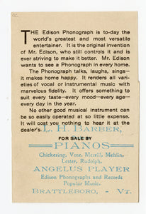 1910's EDISON PHONOGRAPH Paper Advertisement || 'How the Boys Found the Band' 