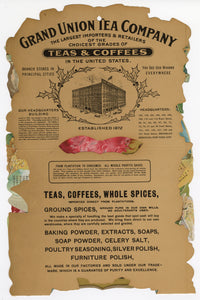 Hanging Grand Union Tea Company illustrated Calendar || Coffee, Vintage