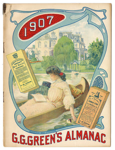1907 Antique G.G. GREEN'S ALMANAC, Promotional Information Book