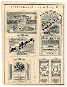 1899 J.F. Lawrence Druggists' Full Pharmacy Label Catalog DIGITAL DOWNLOAD ONLY