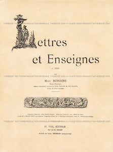 1905 French LETTERS & ENSIGNES Art Nouveau Design Book, Sign Painting, Alphabets