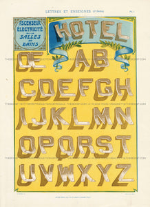1905 French LETTERS & ENSIGNES Art Nouveau Design Book, Sign Painting, Alphabets
